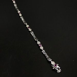 “Love” Bracelet with Diamond and Purple Crystals